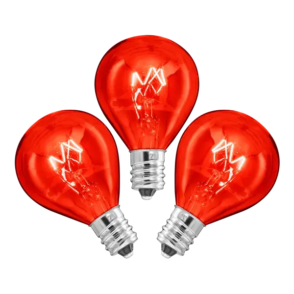 20 Watt Light Bulbs - 3 Pack - Red