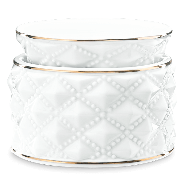 Diamond Milk Glass Warmer